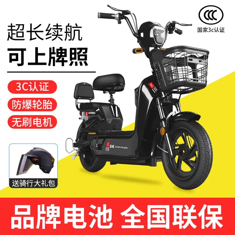 新国标电瓶车休闲代步车踏板电动电动车两轮可上牌T