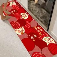 X119-6【40*160cm】硅藻泥地毯玄关门口入户玄关蛇年门垫喜庆红地垫