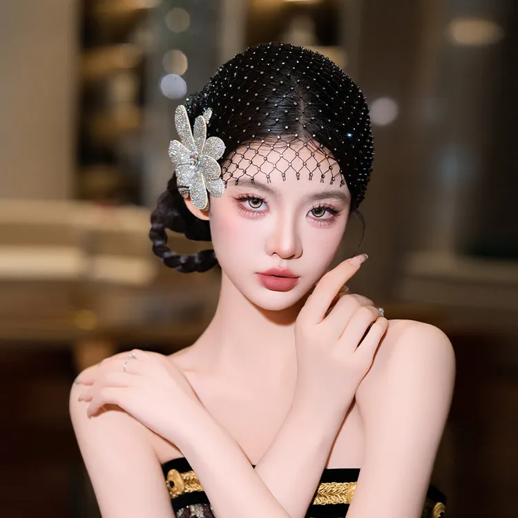 合金布艺婚庆饰品 法式新娘高级感名媛风气质轻奢新款配饰D0571T