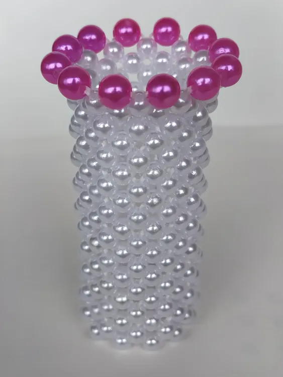 纯手工DIY珠子穿制简易画笔收录笔筒化妆品收纳时尚摆件解压盘玩