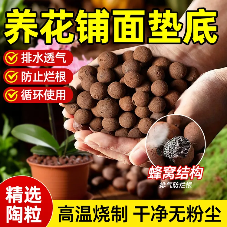 【到手5斤！】园艺陶粒轻质空气垫底多肉养花陶粒花盆垫底种植铺面石商品图