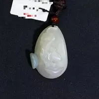 和田玉翠青玉鼠生肖鼠挂件（Y）