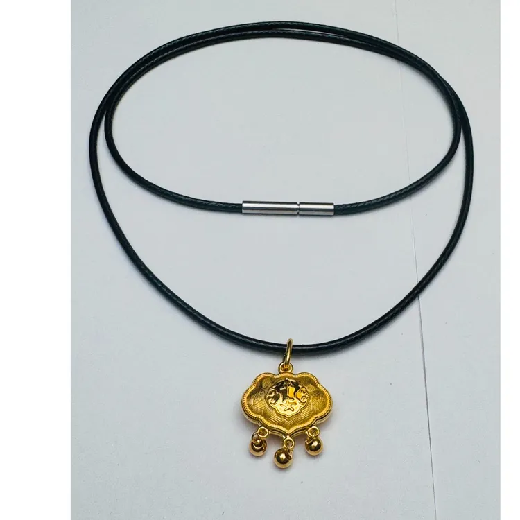 139#足金999  黄金 平安锁