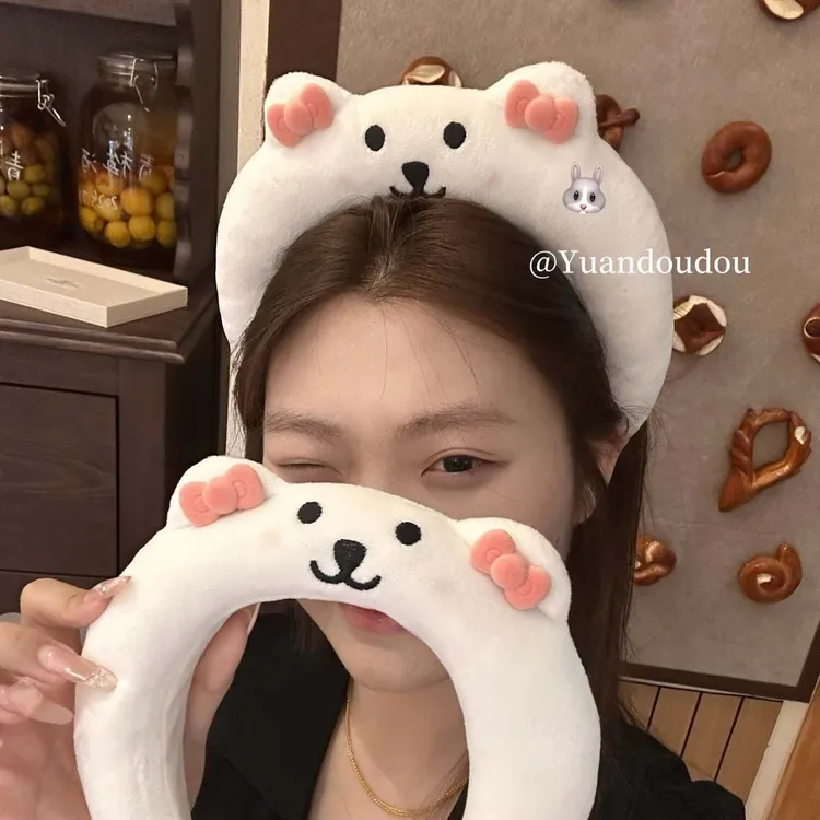 小红书同款熊发可爱毛绒发箍拍照洗脸面膜头箍自嘲情侣高颅头饰