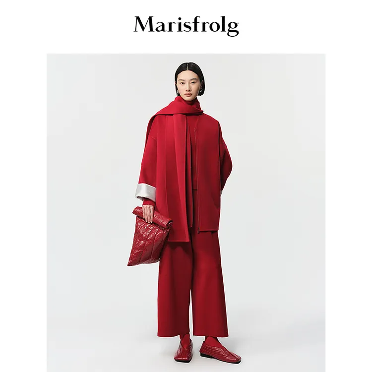 Marisfrolg玛丝菲尔25新纯色显白时髦气质经典毛呢外套A1FZ4615D
