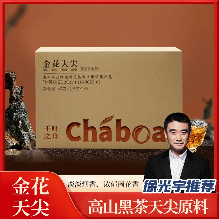 湘丰金花天尖芙蓉山19年高山黑茶天尖料6年陈菌香浓郁淡烟香40g