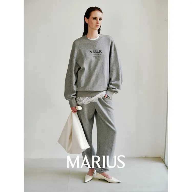 MARIUS | "美高套"日本进口高密棉立体球形剪裁圆领印花卫衣/卫裤