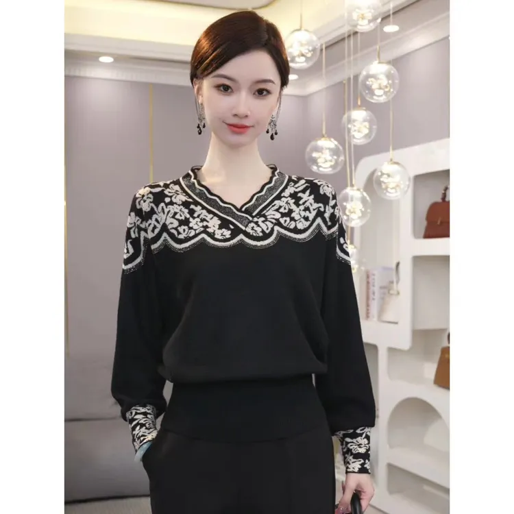 唐熹2026秋冬【LT-D885】含绵羊毛可外穿打底针织衫黑色毛衣