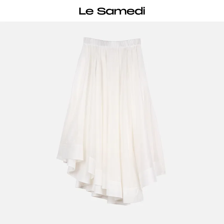 Le Samedi马油叶儿【忽而今夏】柔软微透欧根纱天丝不规则松紧伞裙
