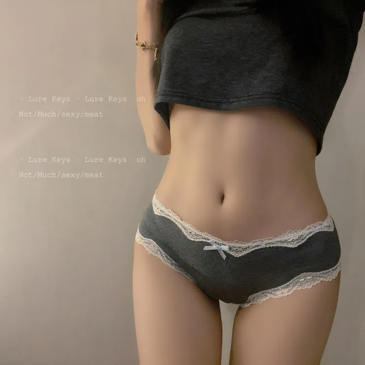 维多利亚内裤女生纯棉蕾丝边无痕中腰2025新款夏薄款透气纯欲女士
