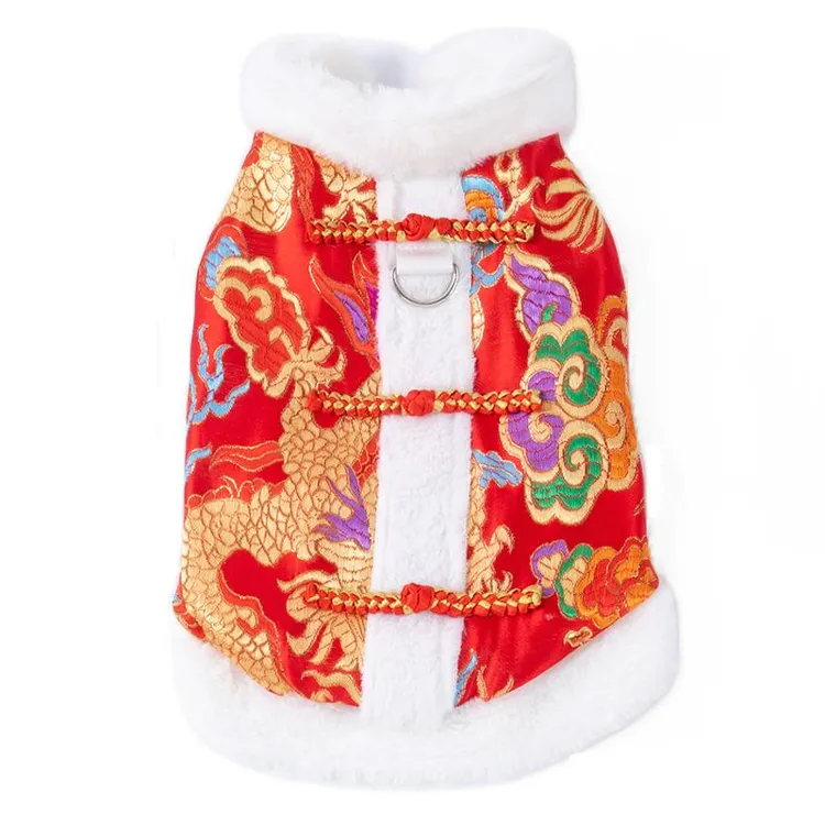 宠物唐装汉服元素设计萌宠节日装扮打造国风宠物日常穿搭新体验