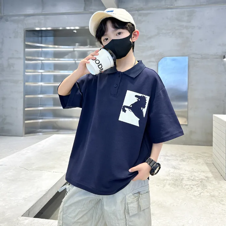 儿童装男童夏装POLO衫短袖2025新款中大童夏季男孩洋气夏款T恤潮t