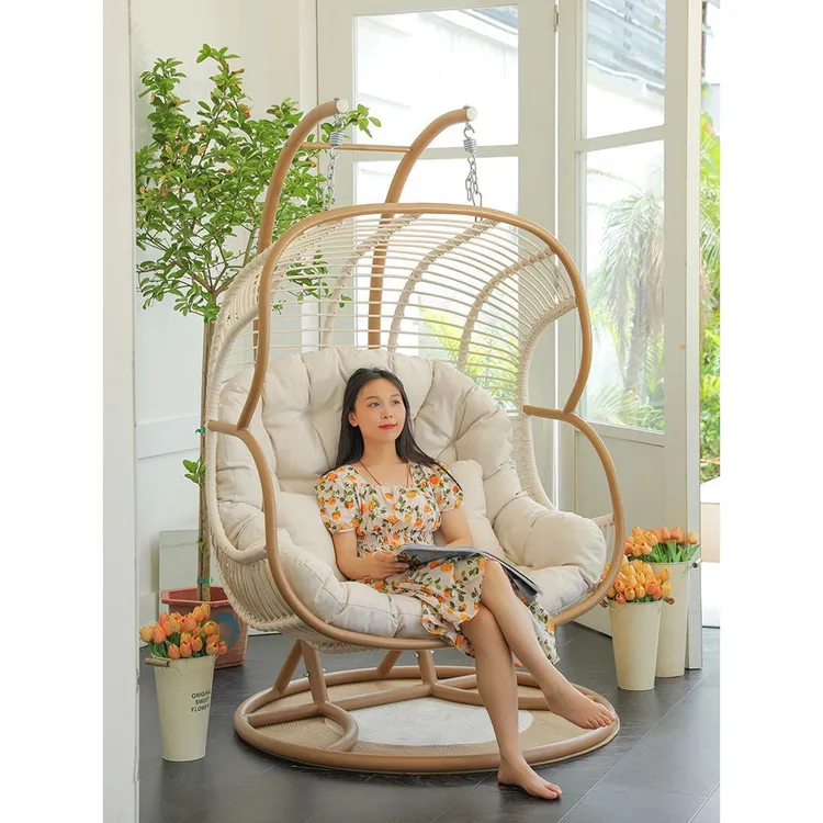 吊篮藤椅阳台吊椅室内家用双人秋千椅网红吊床客厅休闲懒人摇篮椅