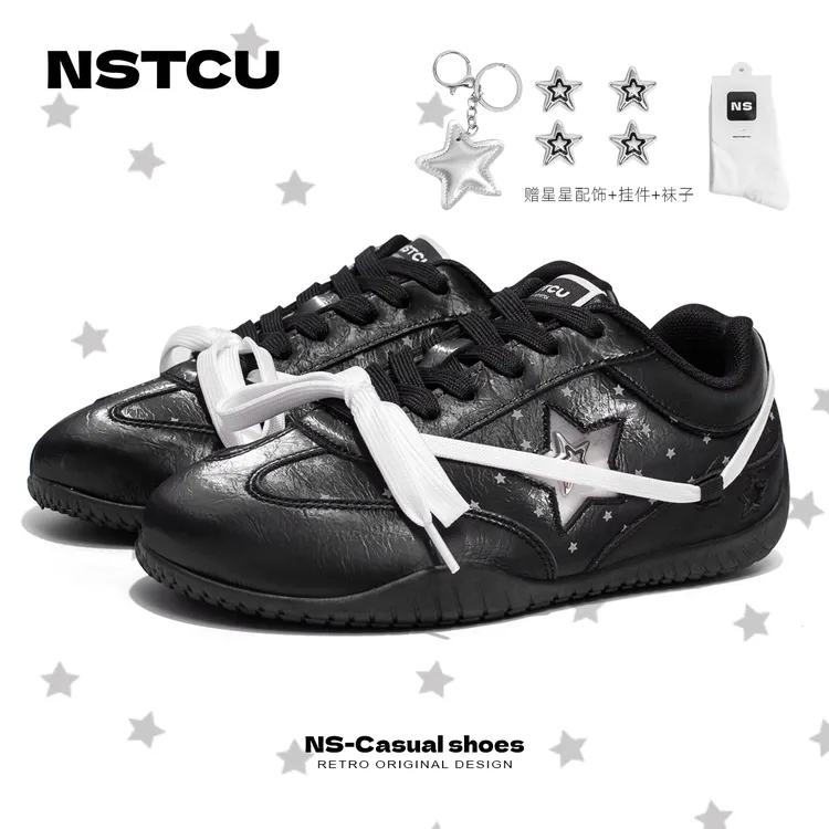 NSTCU·【星星小黑鞋】原创设计板鞋复古百搭秋冬2025年休闲女鞋