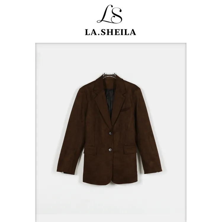 LA.Sheila豹纹袖口西装鹅绒服254-YRF/1227-825117