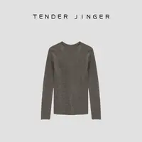 Tender Jinger【扬子纱】48支精纺可机洗绵羊毛圆领长袖T53AMM41105