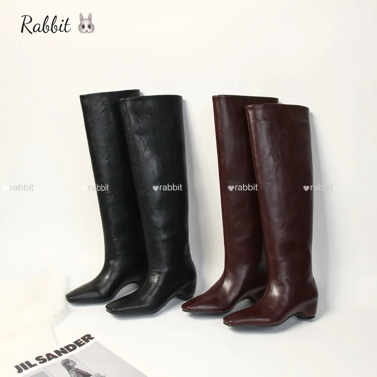 兔子plus | 新款复古西部靴显瘦长靴女跟高5cm