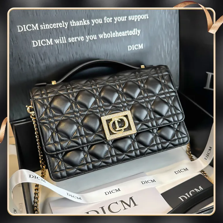 DICM专柜正品奢侈品女包小香风链条单肩斜挎时尚女包新款真皮女包