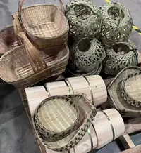 农家自做竹编框 甑子