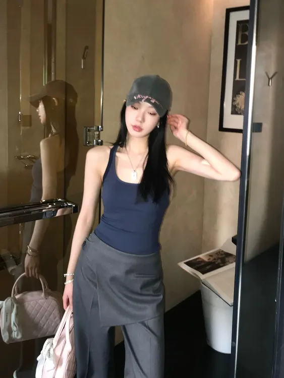 百搭吊带美拉德风修身型内搭背心辣妹紧身小众轻职风无袖通勤显瘦