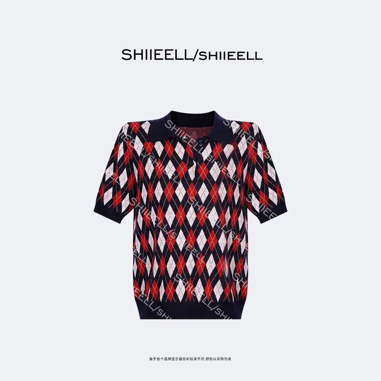 SHIIEELL【破格新复古】老钱风复古绵羊毛混纺软糯修身POLO衫z8007