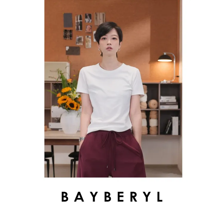 CC09-BAYBERYL老贝窄版呼吸T*显瘦百搭圆领舒适夏短袖T恤NT5G2906