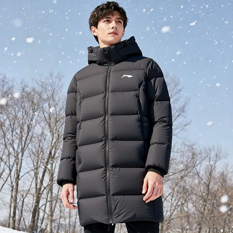 李宁2025冬季新款男潮流时尚宽松鸭绒80%中长款运动羽绒服AYMV461