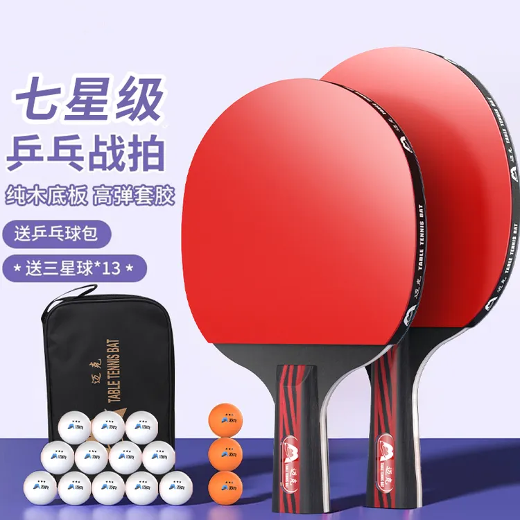 骆泰乒乓球拍学生初学者套装高弹力专业级横拍直拍成人适用