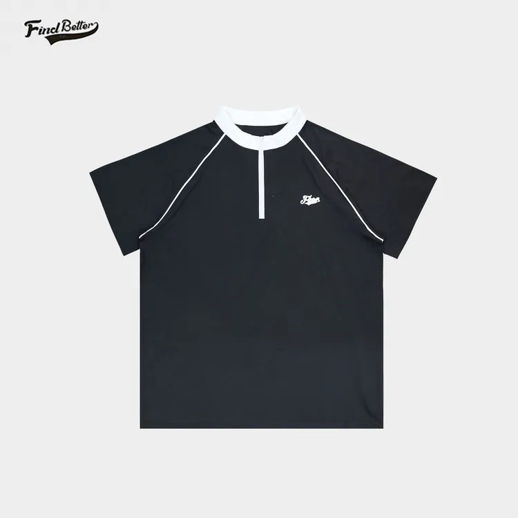 FIND BETTER网球服高尔夫立领撞色短袖速干透气户外运动T恤-272