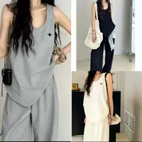 7761-欧货套装（无袖背心+长裤）（颜色任意）两件套