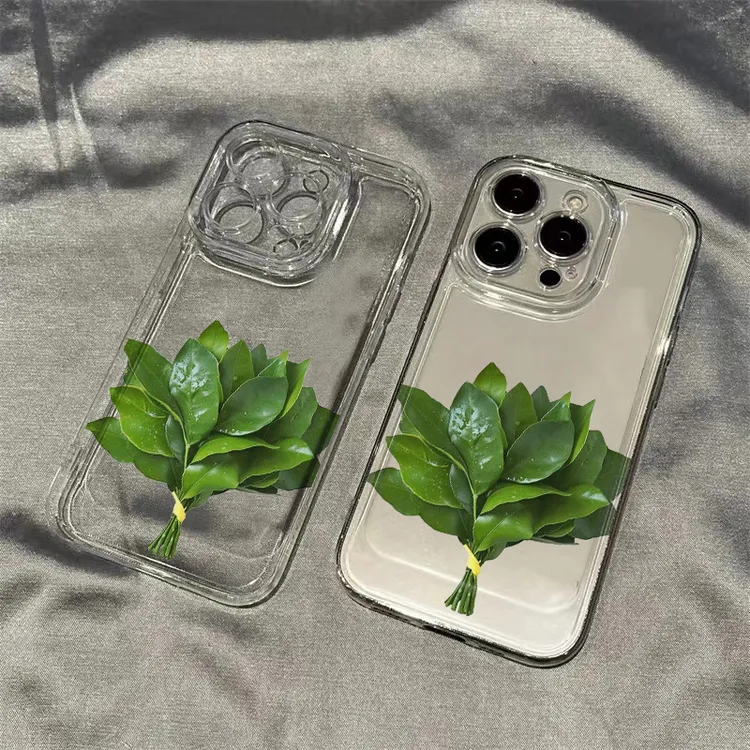 去晦气柚子叶太空壳适用苹果16promax手机壳VIVOOPPO华为小米15
