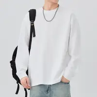 MTVO迈特优竹节棉光板长袖T恤百搭圆领青少年男士宽松上衣2968