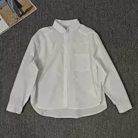84122余小鱼 【白开水】白色Polo气质单排扣长袖时尚休闲衬衫女装