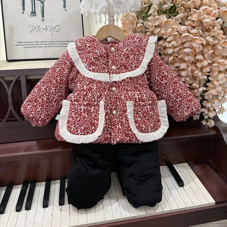 【四层加厚】田园小兔女款宝宝加厚家居服儿童套装可外穿冬季保暖