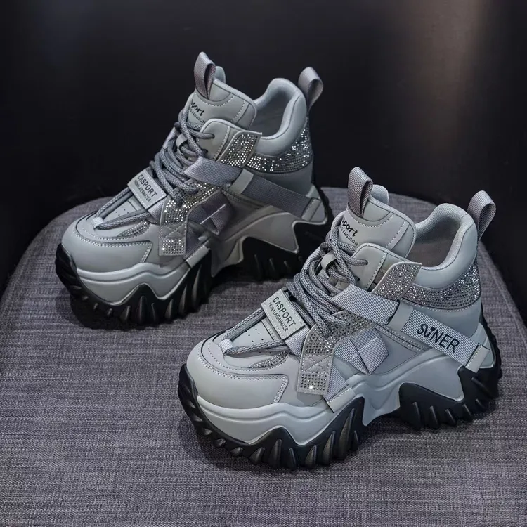 内增高加绒老爹鞋女秋冬新款百搭时尚运动休闲鞋