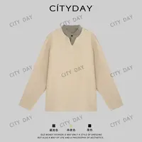 CityDay【楠哥】进口澳洲80公支防缩丝光羊毛老钱风长袖T恤 8627