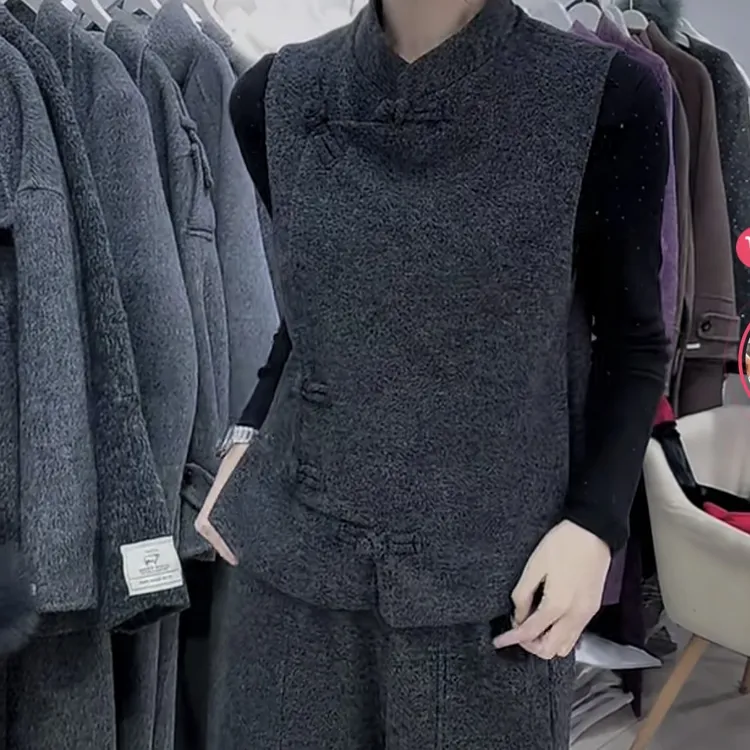 马甲裤子两件套国风