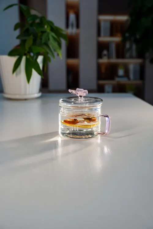 新款透明墩墩杯玻璃泡茶杯煮茶杯个人杯办公杯茶水分离杯玻璃茶具
