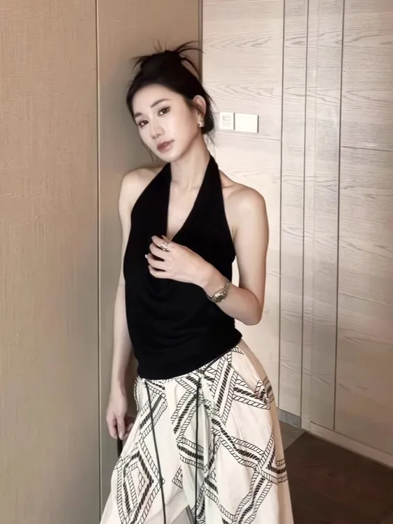 复古女装夏季显腿直薄款垂直感宽松的遮肉高腰直筒裤长裤子阔腿裤