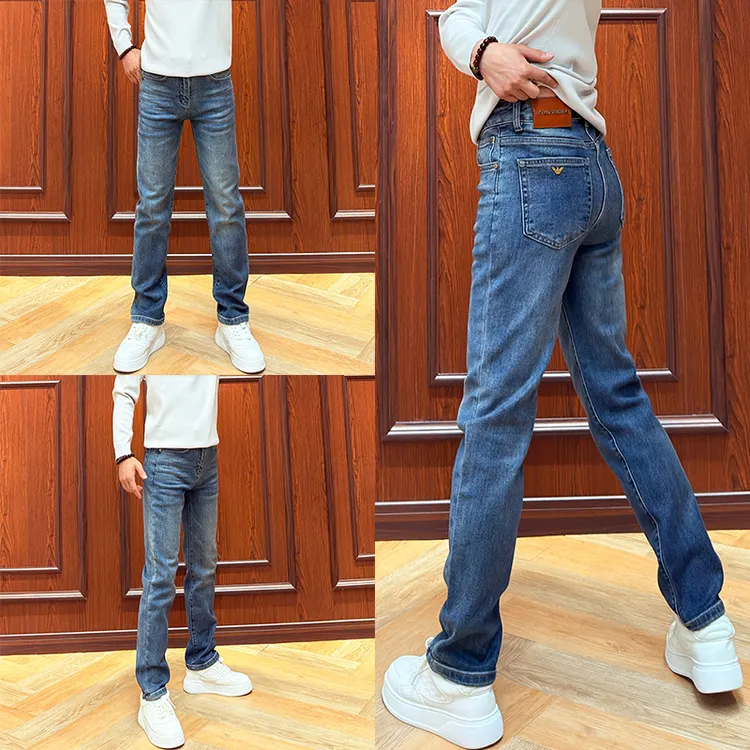 男款裤子秋冬款牛仔裤男款秋冬季宽松直筒牛仔裤合身男士时尚裤子