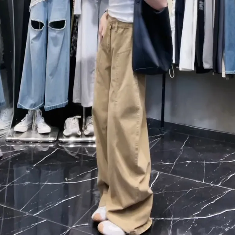 【弯刀阔腿】春夏2025新款显瘦时尚水洗弯刀阔腿拖地裤LK2502537