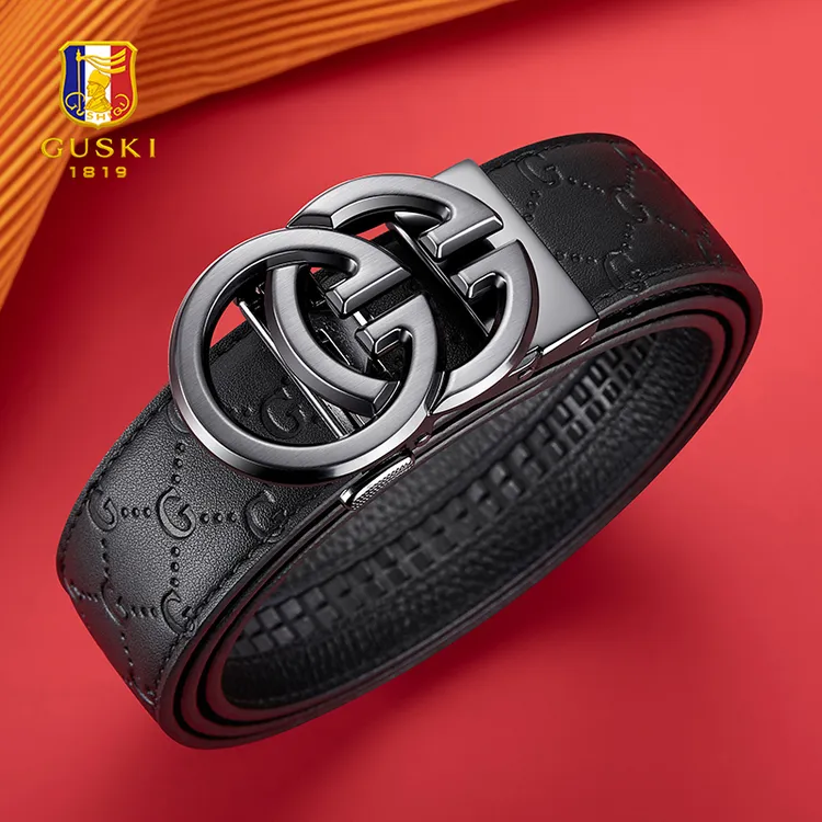 可刻字【生日礼物】GUSKI真皮腰带男款皮带自动扣生日送男友老公