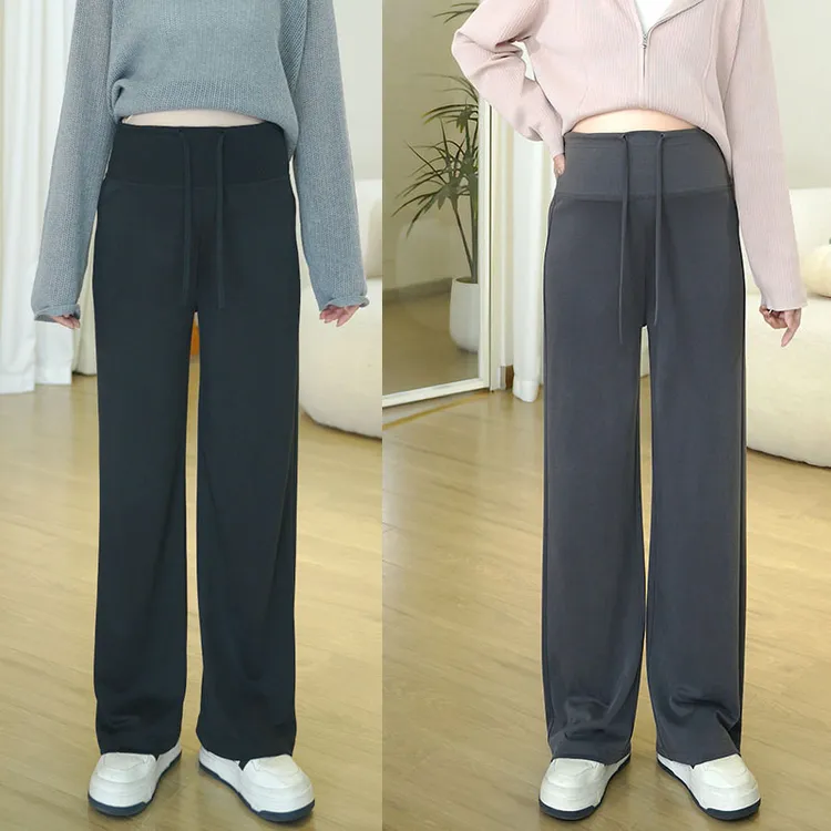 春秋款铜氨丝丨孕妇裤春秋新款时尚阔腿垂垂裤2025早秋托腹裤子