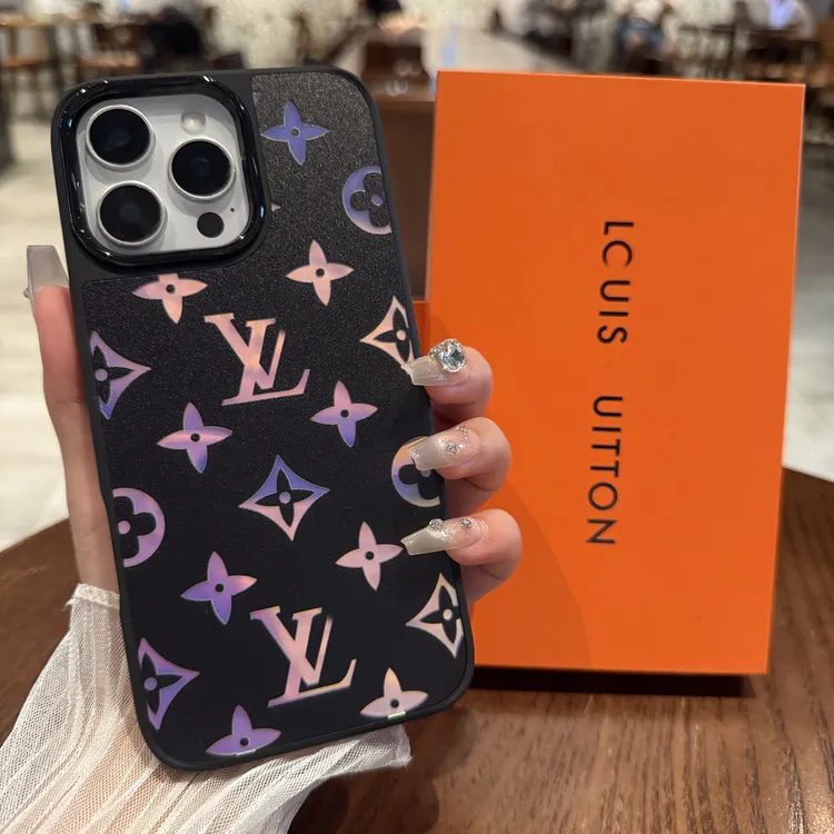 镭射散热苹果16promax小众手机壳老花适用iPhone15新款14高档13女