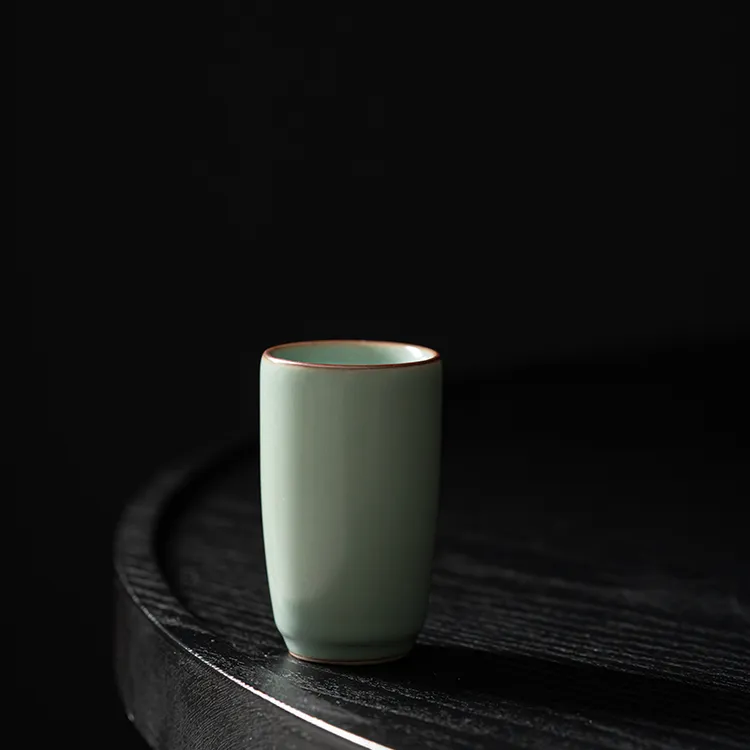 天青色家用汝窑开片陶瓷茶杯高档功夫茶具喝茶杯复古茶杯品茗杯