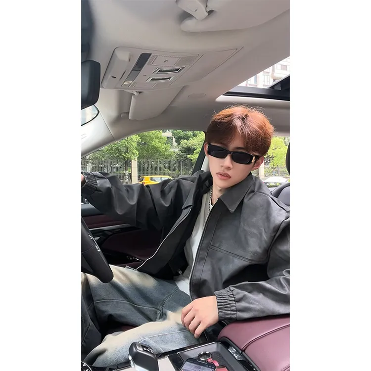 痞帅皮衣外套男潮高级感春秋款机车服美式复古棒球服pu皮夹克上衣