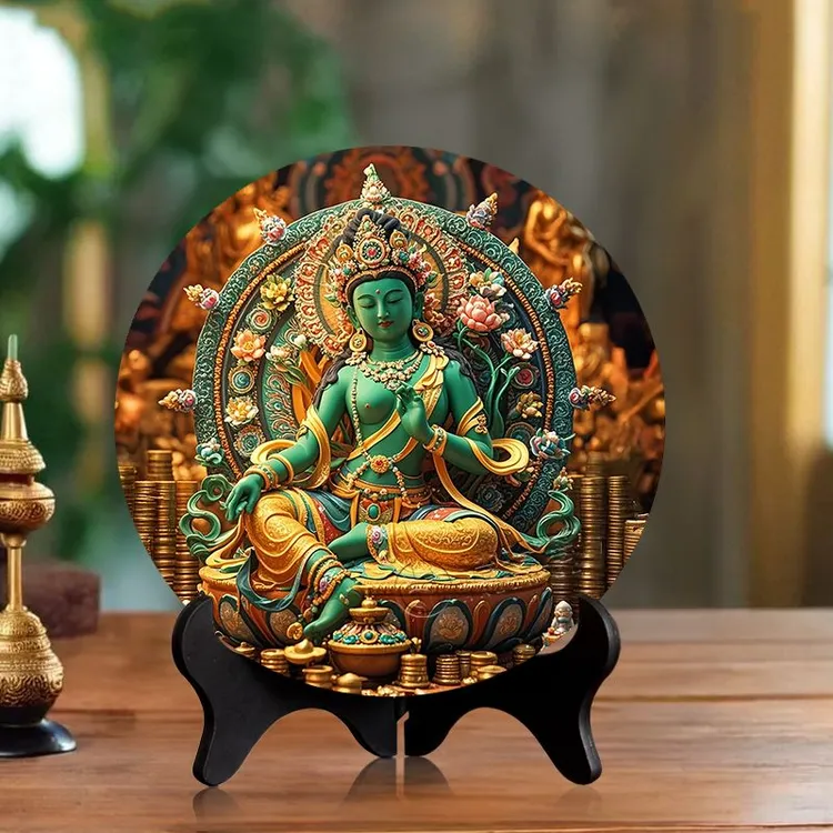 【西藏包邮】绿度母 扎基拉姆 莲花生大师 黄财神 家用摆台摆件
