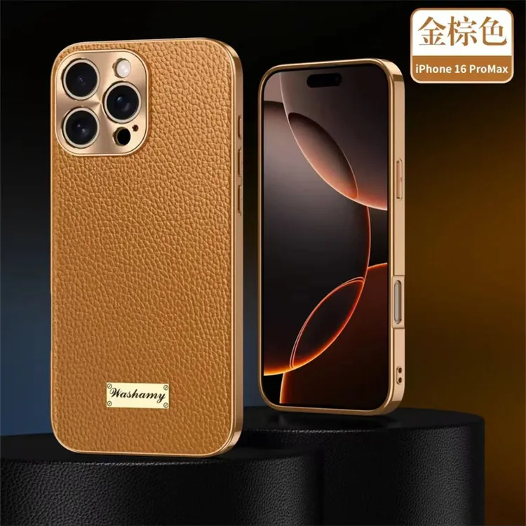 头层真皮适用苹果16Promax商务15Pro/13高档14Pro简约保护套软边