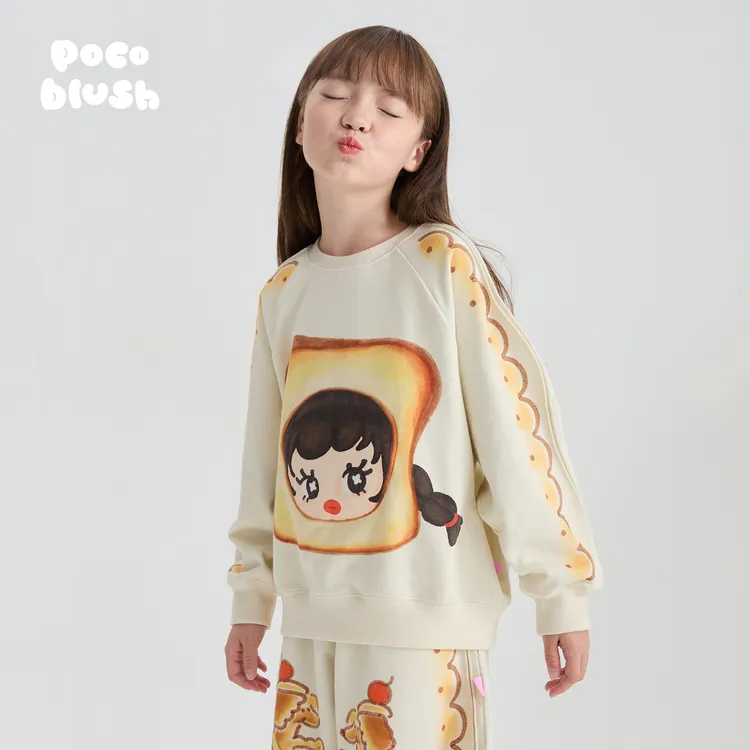 pocoblush【软棉棉吐司女孩】充棉卫衣2025新款女童秋季印花上衣