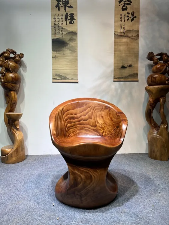 香樟木实木创意主人椅简约设计舒适耐用家居椅子55-68-42